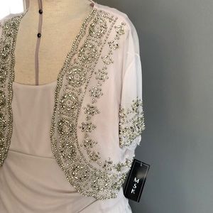 Baby beige long elegant dress with jacket